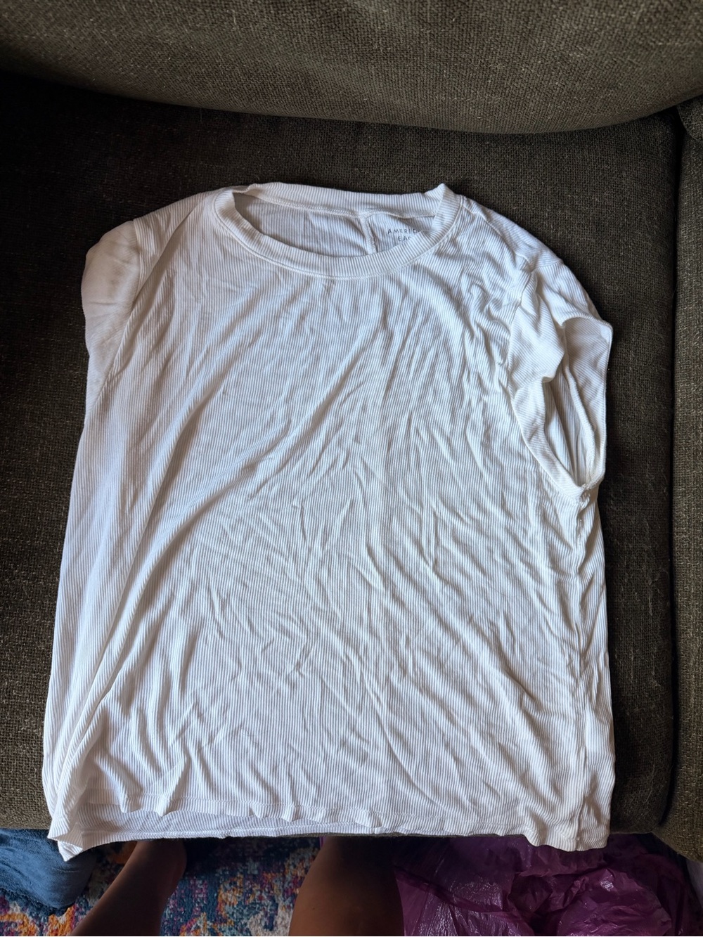 American Eagle White Women’s Crew Neck Shirt - Classic Everyday Tee